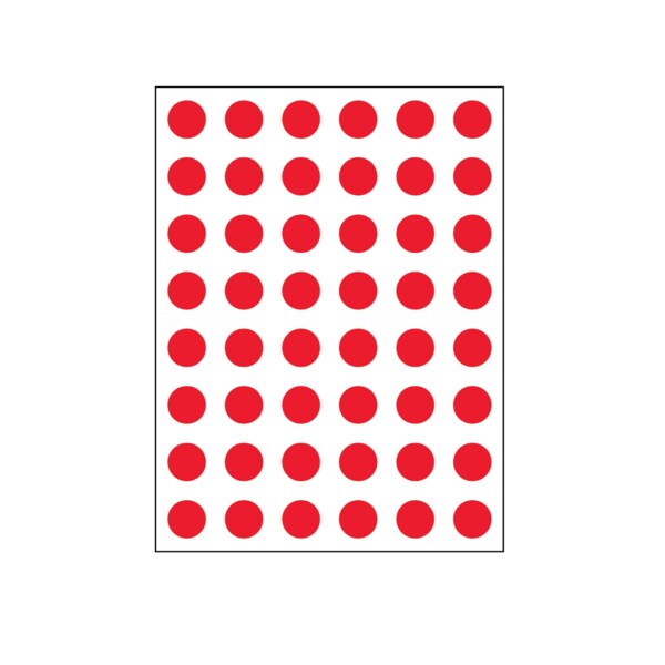 Nevs 1/4" Color Coding Dots Red - Sheet Form DOT-14M Red - main